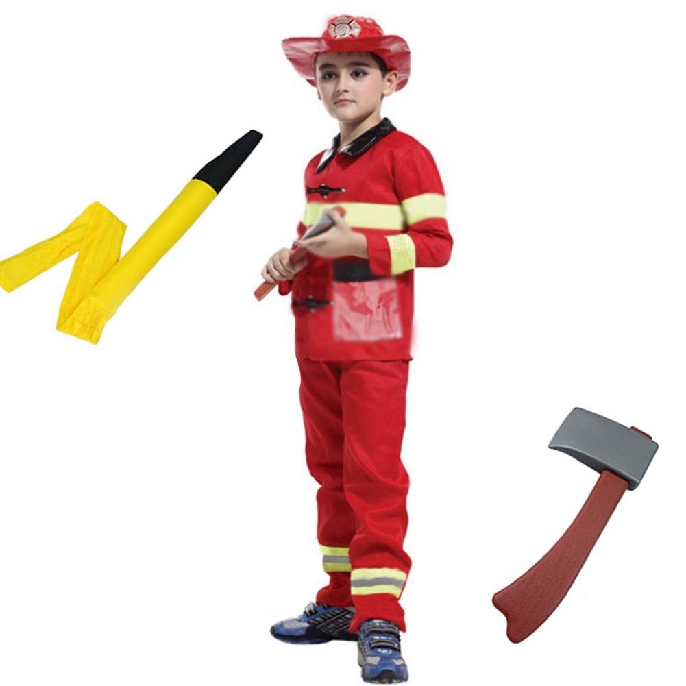 6 stks/set Fire Chief Kostuum Rollenspel Costume Dress-Up Set jongen Fire kleding