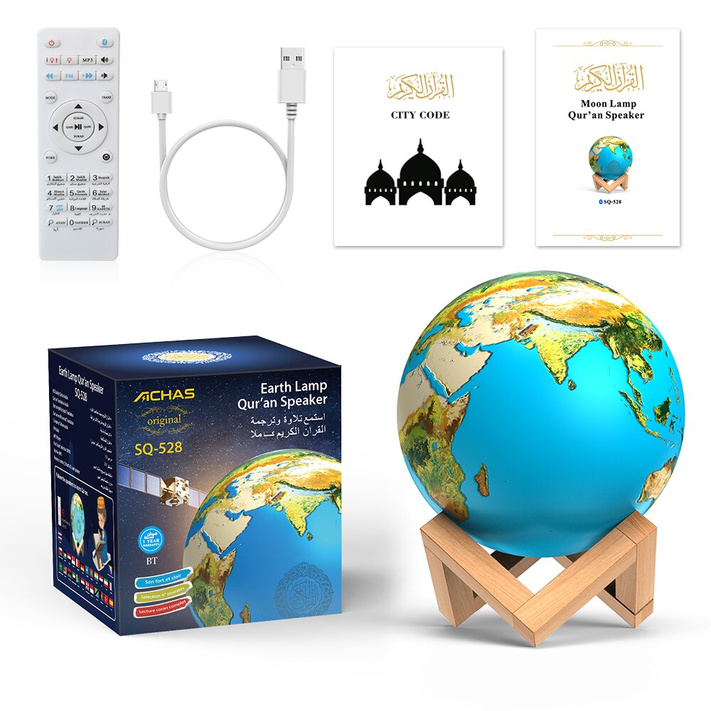 Aarde Lamp Licht Fabriek Prijs Digitale Heilige Gekleurde De Radio Stereo Speler Koran Speaker Equantu Koran Speler