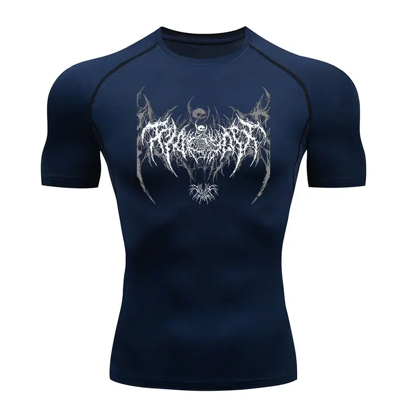 Zomer Korte Mouw T-shirt Mannen Compressie Sport t-shirt Running Sneldrogende Gym Jogging Shirts Rashguard Jiu Jitsu Tops Man: XXXL / Ivoor
