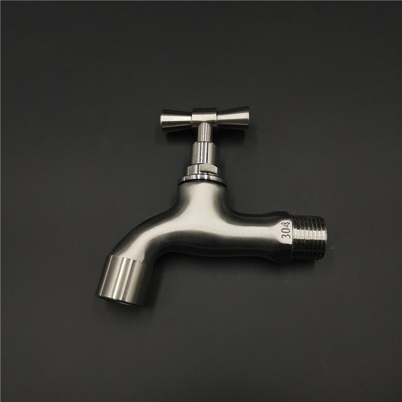 304 Stainless Steel Garden Faucet Wall Mounted Brushed Outdoor Bibcock Garden Wash Basin Mop Faucet Torneira Parede G1/2'
