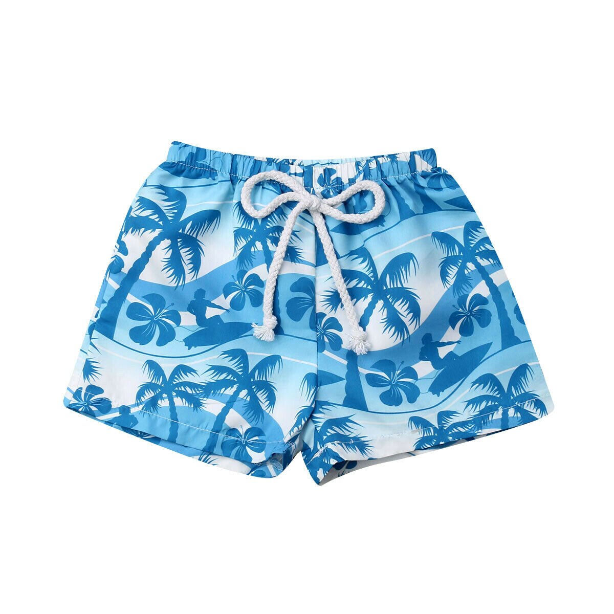 Hawaiiansk svømning strand shorts barn baby drenge elastisk talje kort bagagerum sommer dreng badetøj strandtøj strand shorts: Blå / 110