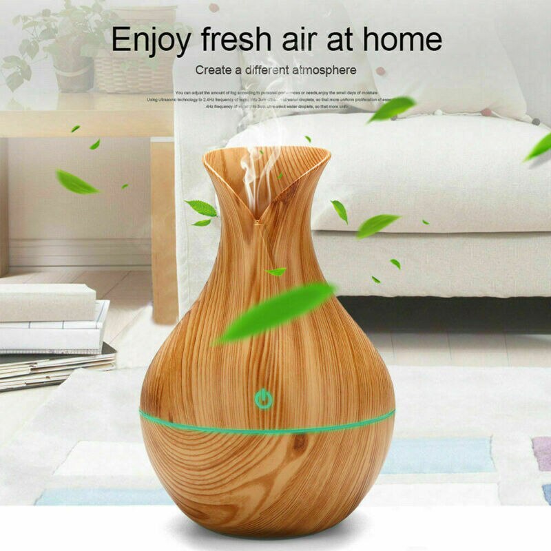 Humidificador aromático eléctrico, difusor de aceites esenciales ABS PP de 130ML con luz LED, moderno estilo madera de , aroma agradable para uso de aromaterapia