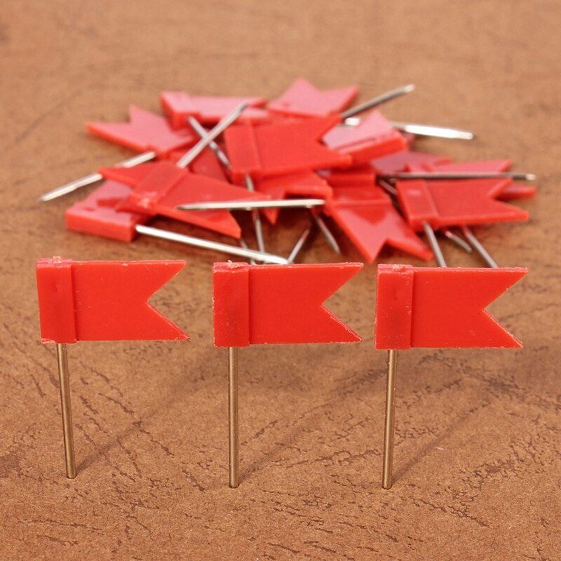 200 Flag Shape Map Pins Cork Notice Board Drawing Pins Push Pin Blue & Red