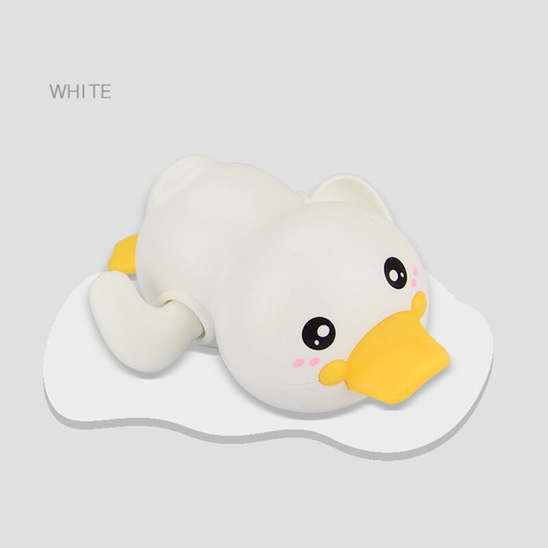 Cartoon Duck Baby Bath Toys Clockwork Dabbling Baby Toys Kids Shower Game Water Toy For Bathroom Bathtub Beach Swimming Pool: White duck-ST036M