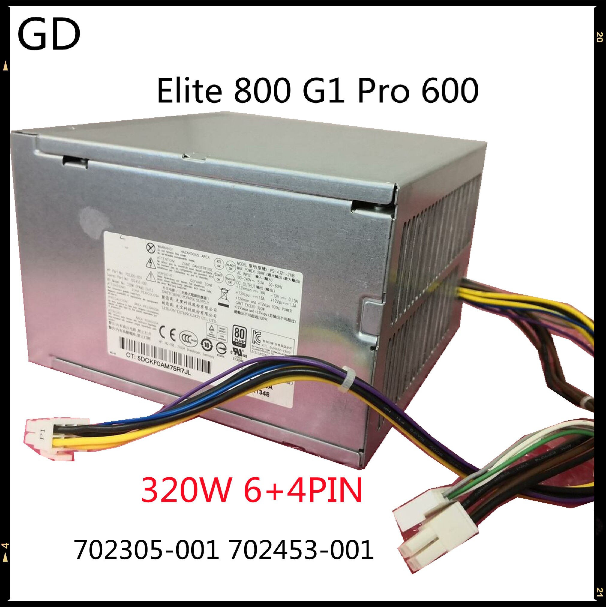 Gd original für elite 800 g1 pro 600 tower  pc 320w netzteil 702305-001 702453-001 702306-001 vollständig getestet
