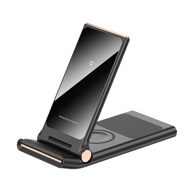 Kuulaa qi trådløs oplader 3 in 1 til iphone 13 12 11 pro max xr  x 8 foldbar ladestation til apple watch airpods pro: Default Title