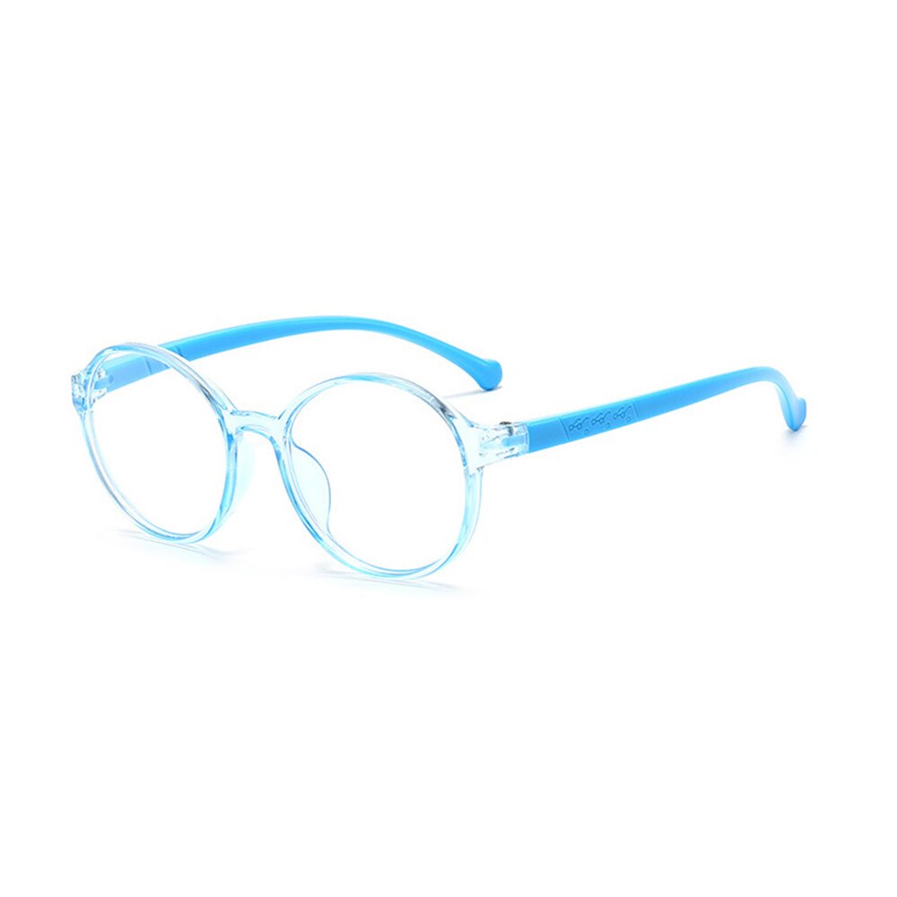 Round Anti Blue Light Kids Glasses Children Optical Frame Boy Girl Computer Transparent Eyeglasses UV400: TR blue blue