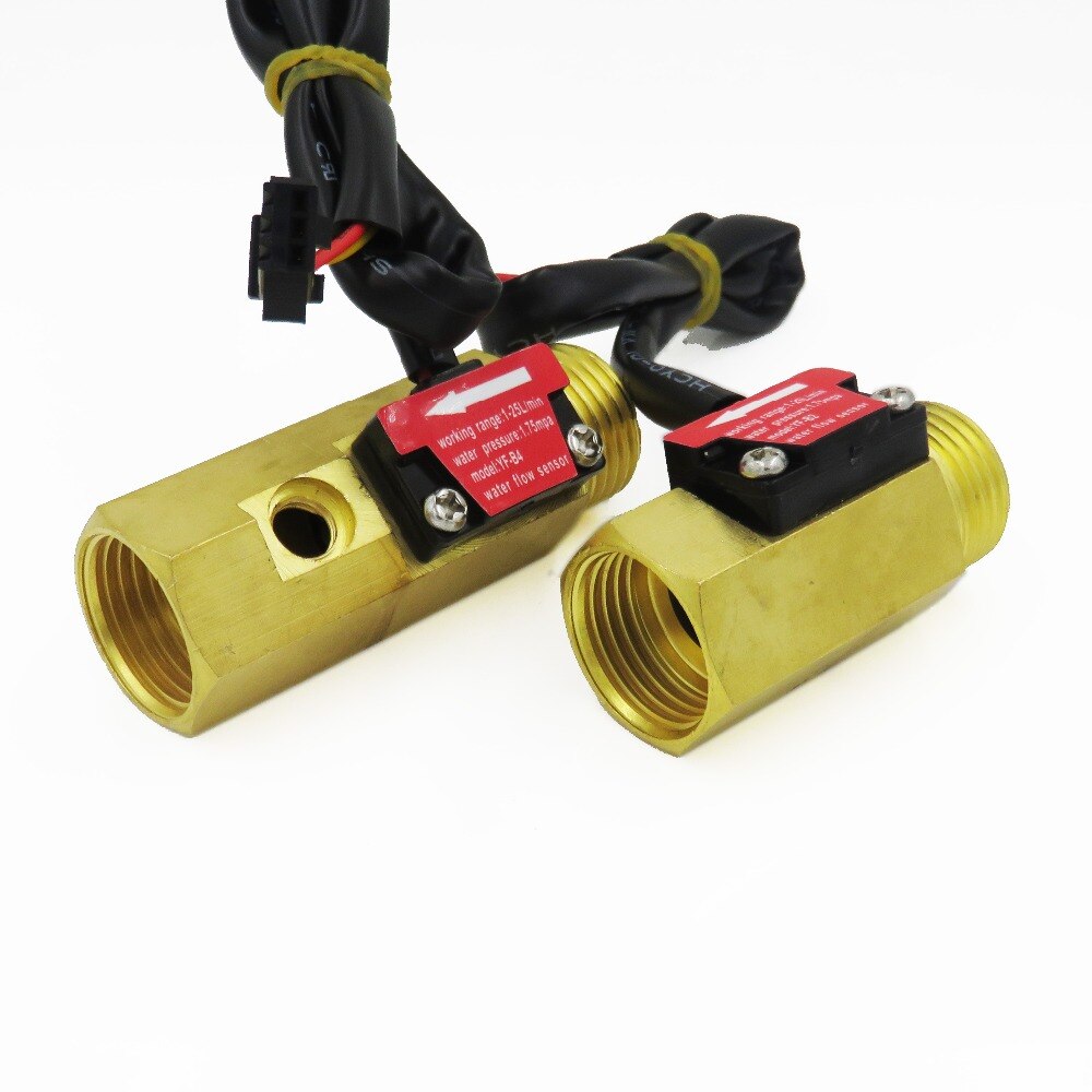 Water flow sensor meter counter indicator Turbine Hall flowmeter with temperature probe YF-B4 DN15 G1/2&#39;&#39; 1-25L/Min