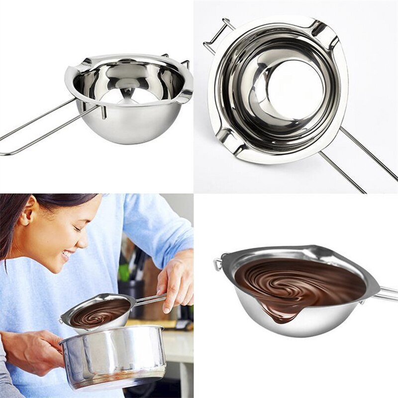 Stainless Steel Chocolate Melt Pot Chocolate Butter Milk Melting Pot Portable Stainless Steel Gadget Kitchen Cooking Accessory