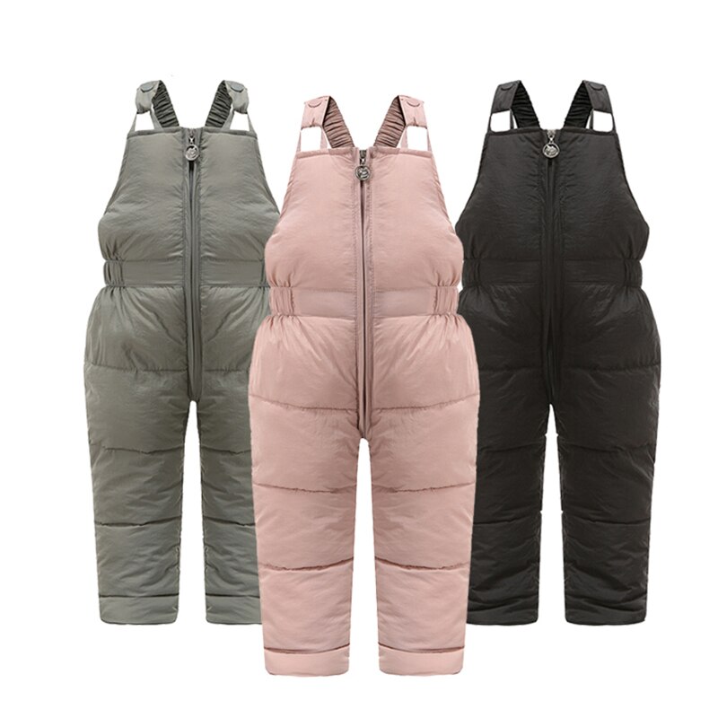 Crianças inverno quente macacão meninas & meninos inverno grosso calças de enchimento de algodão crianças macacão para meninas 1-5 anos crianças macacão