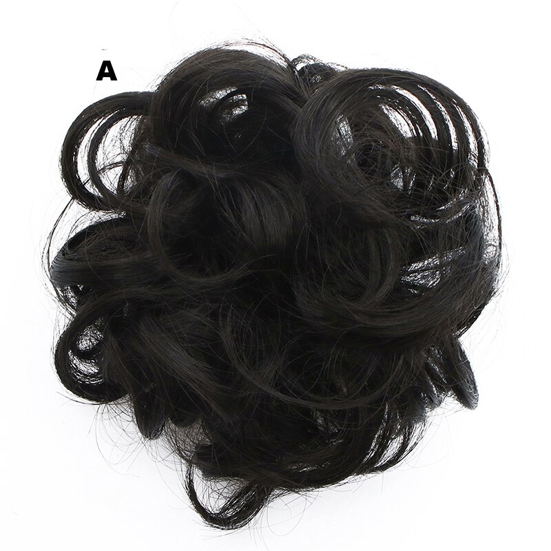 Similler syntetisk krøllet chignons gummibånd elastisk scrunchie hair extensions bånd hårspænde bundter hårstykker boller: -en