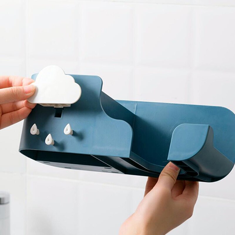 Aan de muur gemonteerde badkamerplank douche organizer multifunctionele föhn diversen badkamer accessoires rek