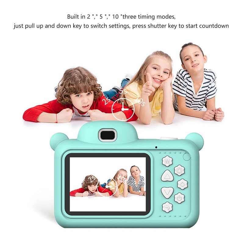 Mini enfants caméra Full HD 1080P appareil photo numérique 2.4 pouces écran enfants jeu étude jouet caméra double lentille mignon dessin animé caméra