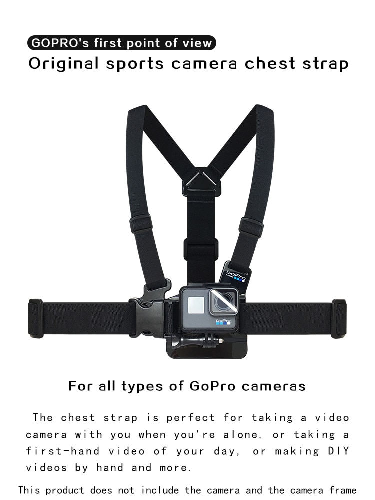 GoPro hero9 / 8 / 7 / 6 / 5 black full range Sports Camera with adjustable elastic chest strap