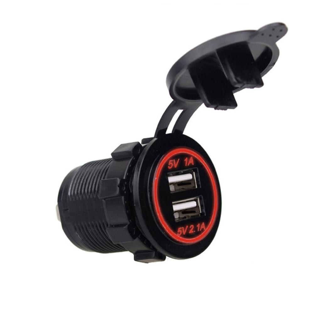 Lage Temperatuur Autolader Usb Auto Dc12v-24v Waterdichte Dual Usb Charger 2 Poort 5V Stopcontact