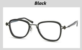 Titanium retro myopisk ramme mænd og kvinder ultralette optiske brilleramme: Sort