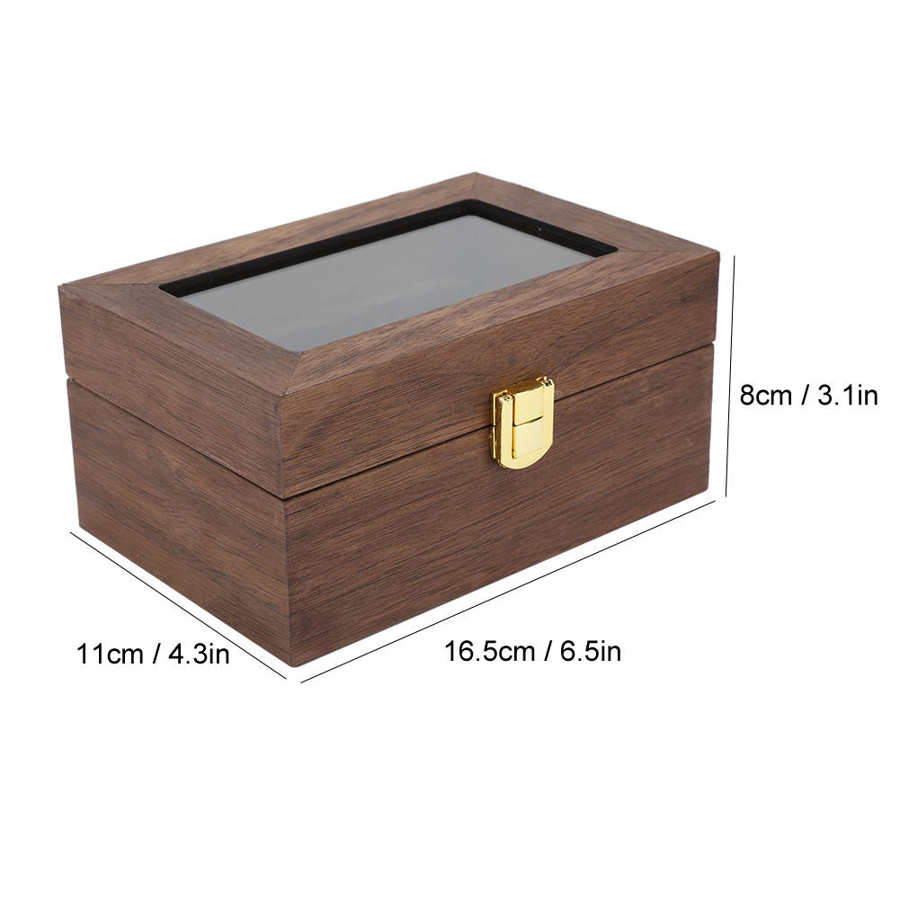 3 Grids/Slots Holz Uhr Display Box Uhr Schmuck Lagerung Fall Organizer Transparent Abdeckung Uhrmacher Zubehör