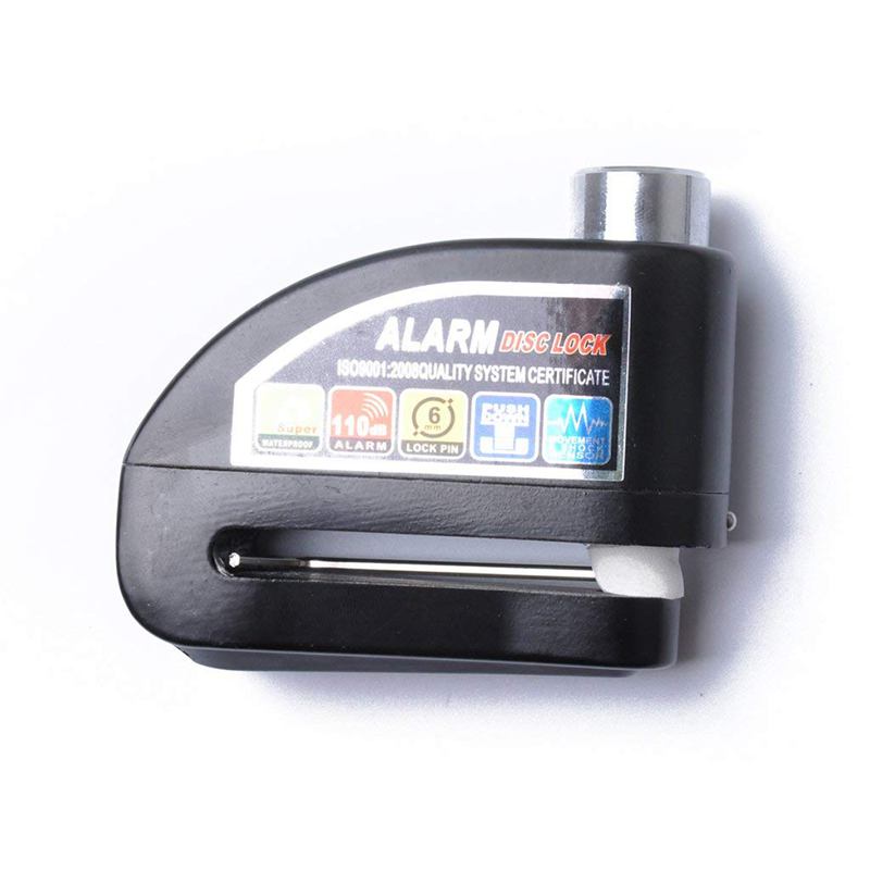 Candado antirrobo para motocicleta, bloqueo de alarma de seguridad para freno de disco de rueda, negro