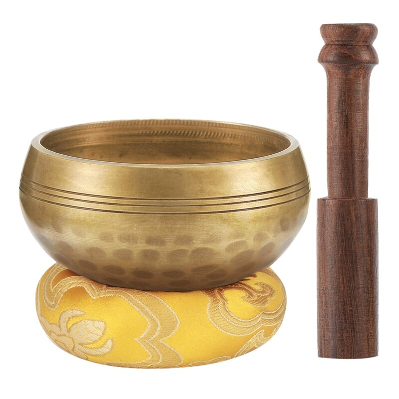 3.2 Inch Tibetan Singing Bowl Zen Meditation Yoga Meditation Bowl Wooden Stick Cushion: Default Title