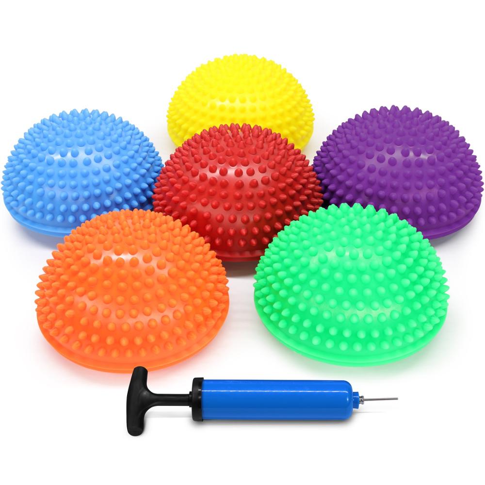 4pcs/lot 16cm Children Hemisphere Stepping Stones Spiky Massage balance Ball yoga half ball Sensory Integration w ball pump free