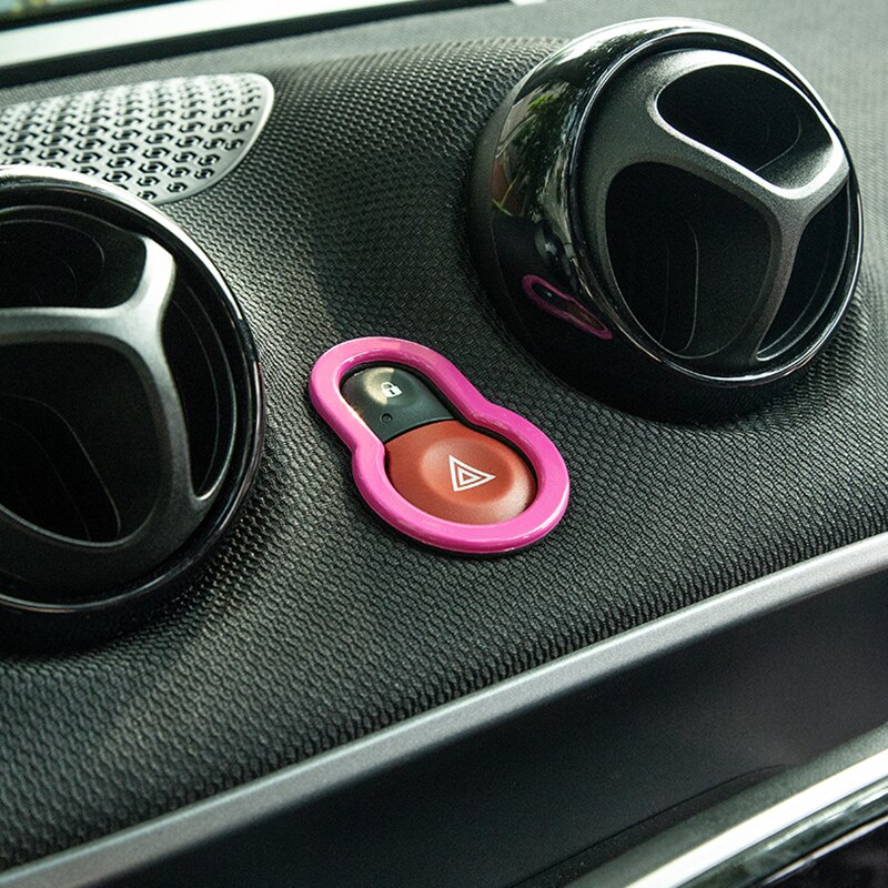 Car Interior Warning Light Lamp Switch Warning Button Trim Cover Sticker For Mercedes Smart Fortwo Forfour 453 Car Accessories