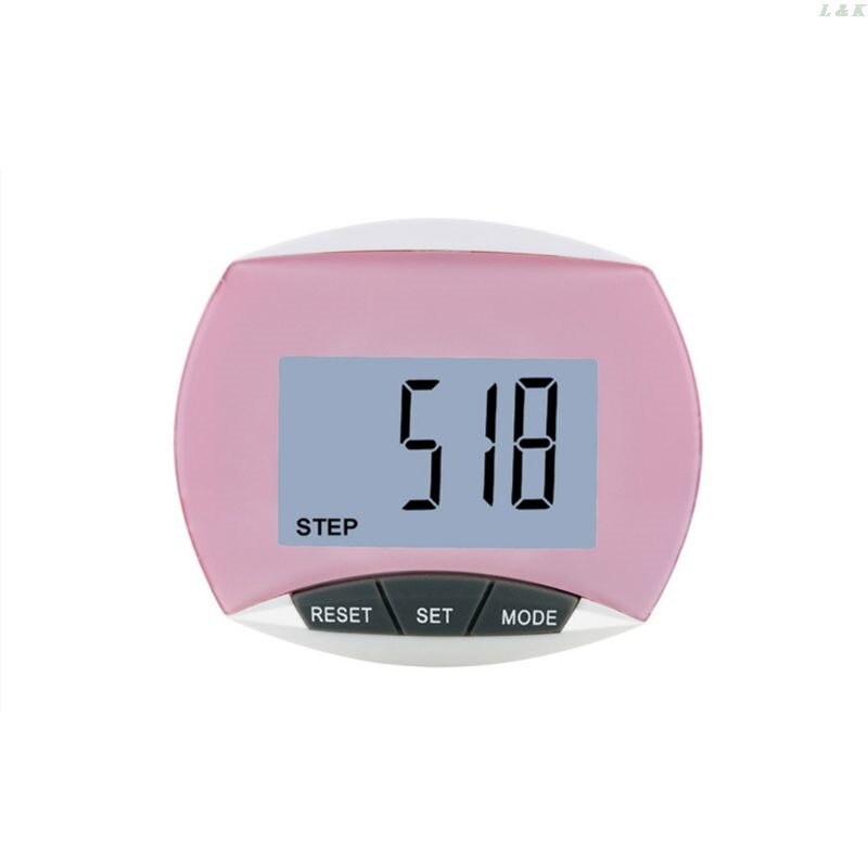 Step Counter Fitness Digital Pedometer Waterproof Step Movement Calories Counter: Pink