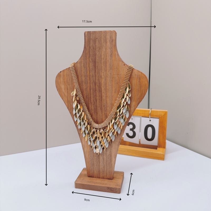 Maniquí de madera para collar, colgante, cadena, joyería, busto, soporte de exhibición para cuello, tipo jarrón, colgante para collar, escaparate: Azul