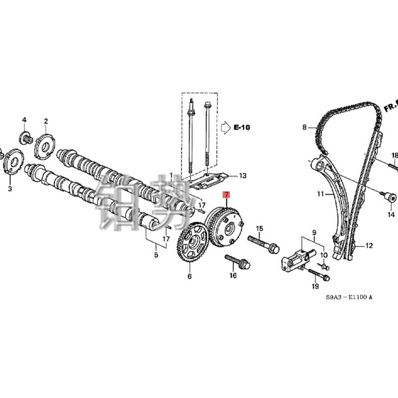 Car Intake camshaft timing wheel assembly 2002-Hon daC R-V STR EAM Engine timing gear sprocket Eccentric shaft camshaft gear