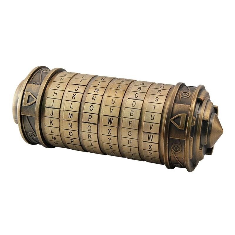 Leonardo Da Vinci Code Toys Metal Cryptex Locks Lock Valentine's Day Educational Toys Escape Room Lock Locker
