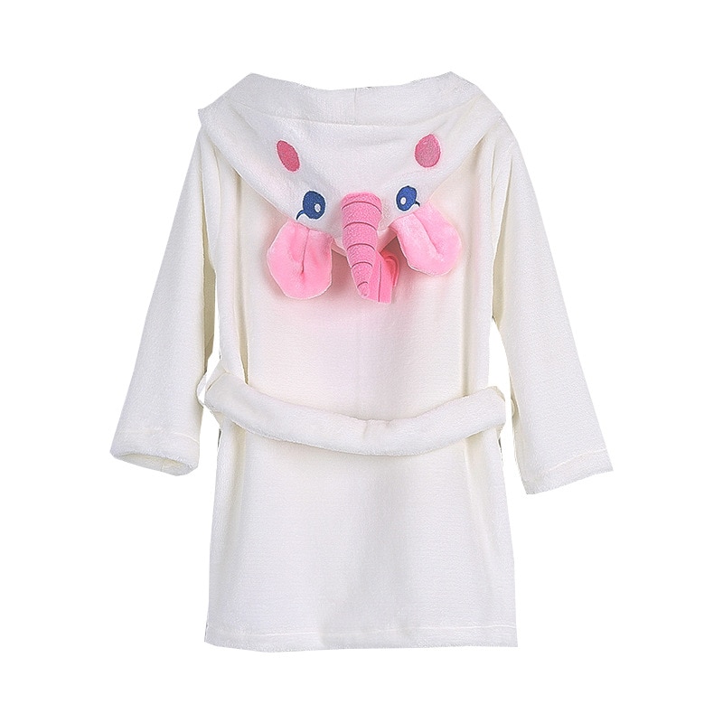 Enhjørning terry badekåbe til piger 2-9 år hvid lyserød enhjørning baby badekåbe med hætte baby pige vintertøj