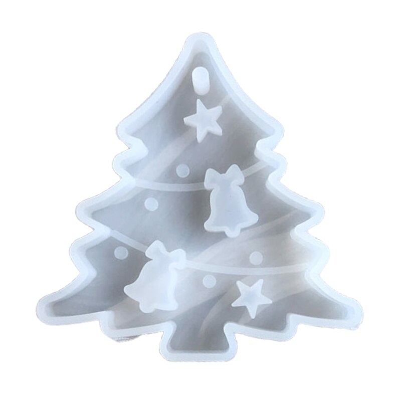 Christmas Tree Bell Elk Pendant Silicone Mould - Crystal Epoxy Resin Casting Form: Gray