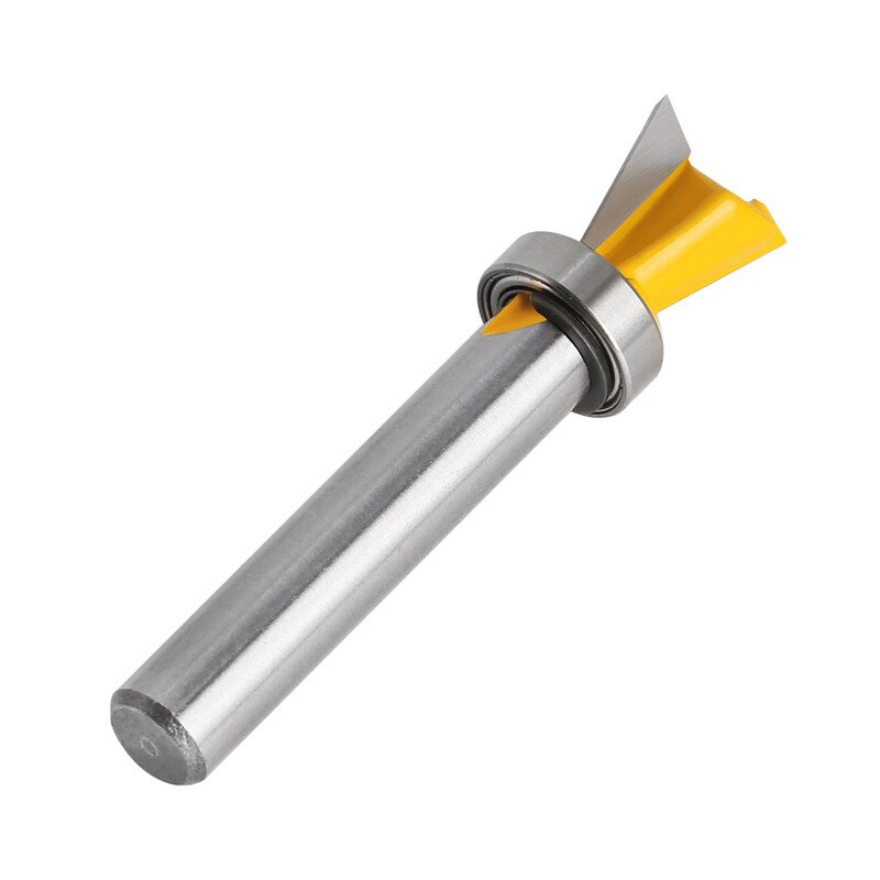 1Pcs 8mm Shank Dovetail Joint Router Bits With Bearing Woodworking Engraving Bit Milling Cutter For Wood Trimming Tools