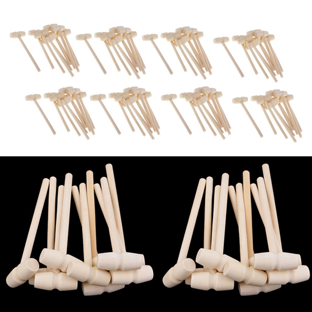 100 Pcs Mini Houten Mallet Houten Hamer Voor Leer Craft Stempelen