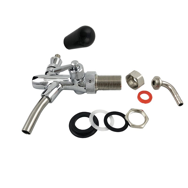 Verstelbare G5/8 Kegerator Draft Schacht Bier Tap Kraan Met Flow Controller Verchromen Home Brew Bar Bier Wijn maken Tool