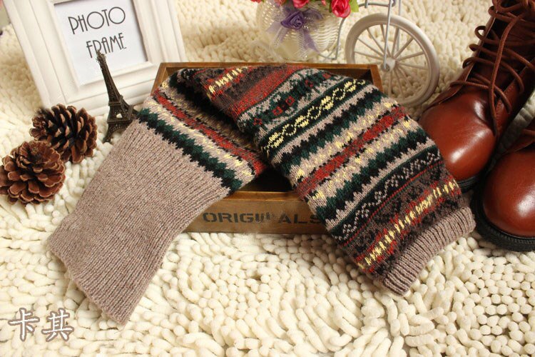 2022 Winter Girl&#39;s Gaiters Camouflage Hue Thick Woolen Leg Warmers Hairy Women Gyaru Accessories Y2k Heaters Warm: khaki