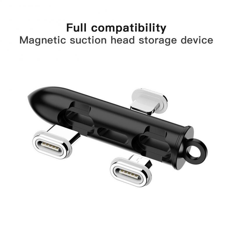 Tragbare Magnetische Kabel Stecker Stecker Lagerung Kasten Typ C Mikro USB Magnet Draht Spitze Stecker Organizer Magnetische Daten Kopf Empfänger