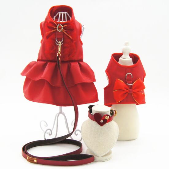 Dog Collar Adjustable Pet Clothes Puppy Dog Harness Vest Collar Leash Pet Cute Puppy Cat Jacket Leash Clothes Harness