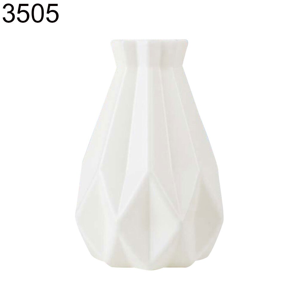 Kunststoff Vase zerschmettern-nachweisen Blumentopf Vase Moderne Studie Flur Hochzeit Dekor Blumentopf Einfache Einzigartige Vase für dekorieren: Milch Weiß 3505