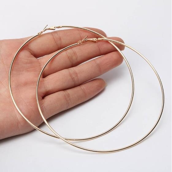 Legering stor cirkel örhängen stora ring örhängen guld silver färg runda ring örhängen för kvinnor flickor smycken