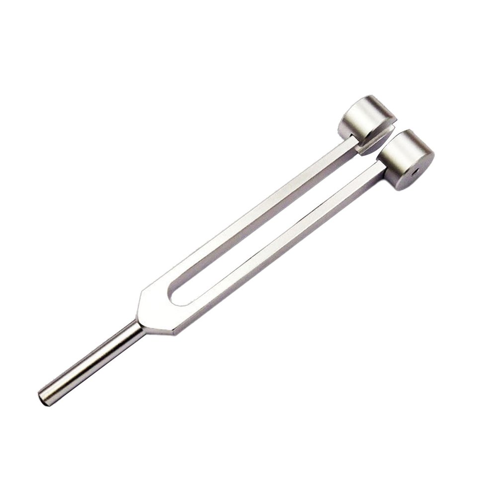 Stemmegaffel 128 hz med perlebund for ultimativ heling og afslapning akustisk stemmegaffel i aluminiumslegering: Sølv
