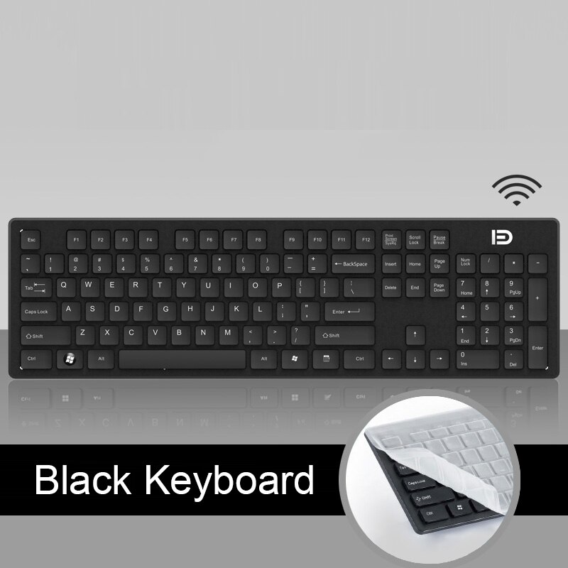 Wireless Gaming Slient Keyboard For Macbook Air Pro 2.4G Wireless Keyboard For Laptop Computer PC Gamer Keypad Gaming Pad: Black Keyboard