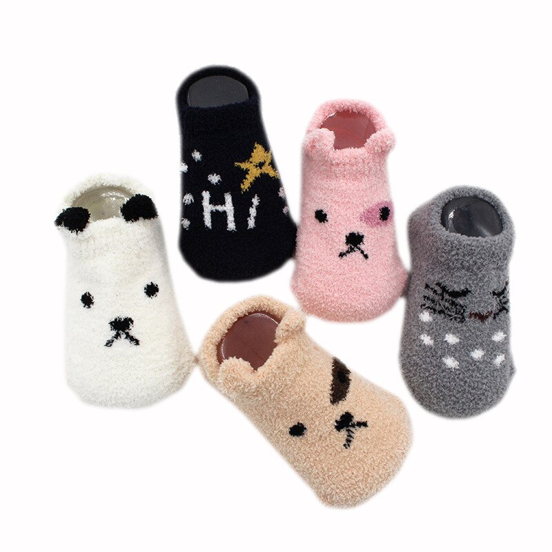 Antislip Baby Sokken Herfst Winter Coral Fleece Sokken Warm Peuter Jongen Meisjes Vloer Sokken Baby Kleding Accessoires Thicken