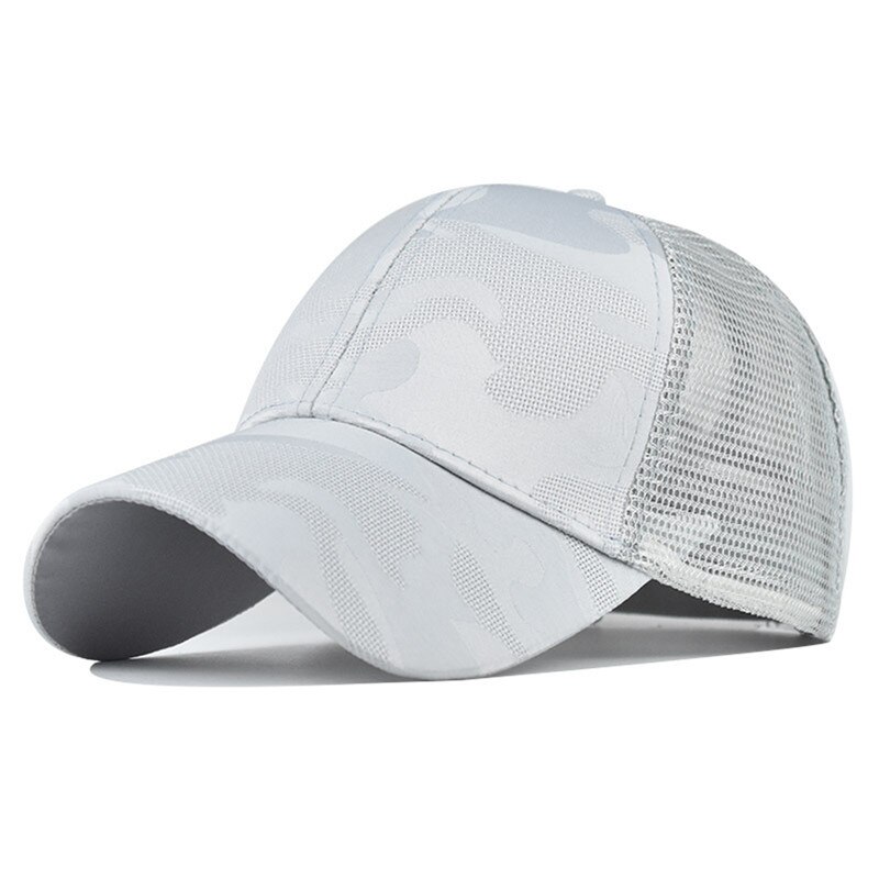 Baseball Caps Men Women Snapback Hip Hop Hat Summer Breathable Mesh Sun Gorras Unisex Streetwear Bone Leisure Simple: Gray