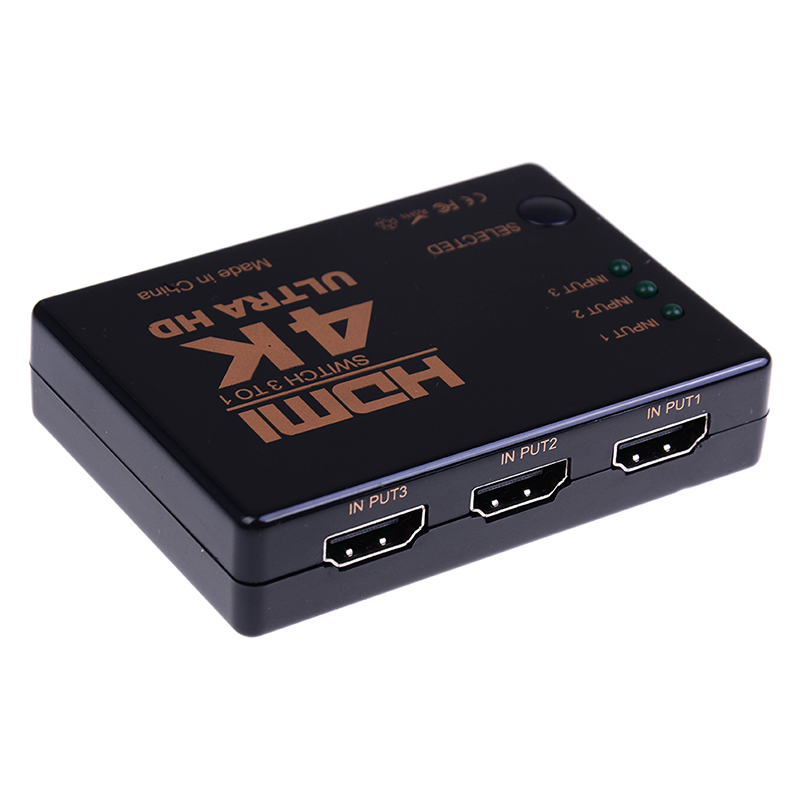 1PCS 3 Port 4K*2K 1080P Switcher HDMI Switch Selector 3x1 Splitter Box Ultra HD for HDTV Xbox PS3 PS4 Multimedia