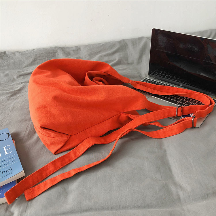 Teenager High Street Canvas Fabric Big Capacity Slouchy Bag 2022 Female Large Size Casual Soft Cotton Cloth Shoulder Bag