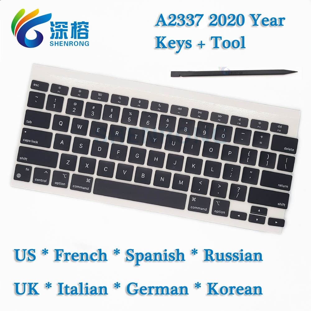 Laptop A2337 Keycaps Keys Cap US*French*Russian*Spanish For Macbook Air Retina 13" M1 A2337 Key Cap Keyboard EMC 3598