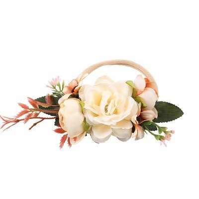 Leuke Baby Bloemen Parel Hoofdband Chiffon Haarbanden Voor Kinderen Meisjes Hoofddeksels Leuke Hoofdbanden Diamant Haarbanden Fotografie: WHITE