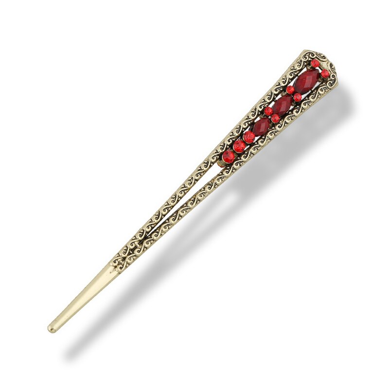 Muylinda étnico retro simples chinês vara de cabelo geometria vintage feminino hairpins jóias: red