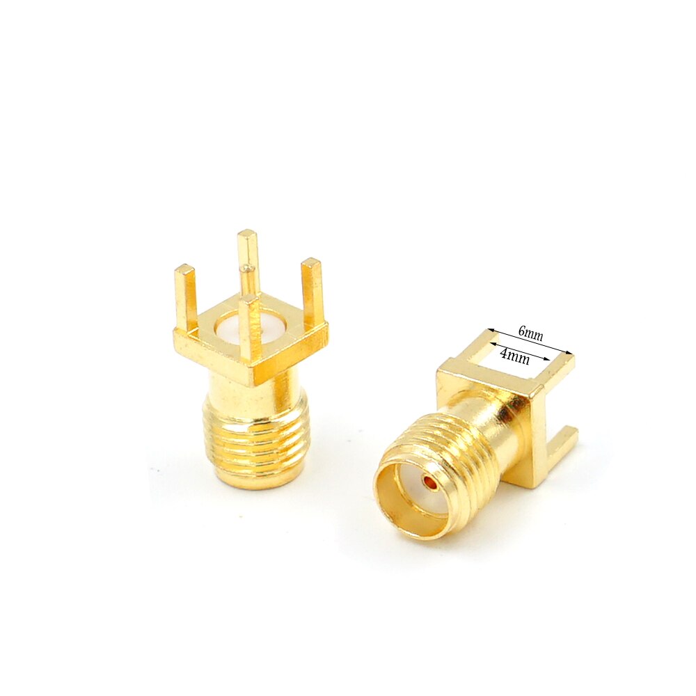 10Pcs SMA Female Jack Adapter Solder Edge PCB Straight Mount RF Copper Connector Plug Socket