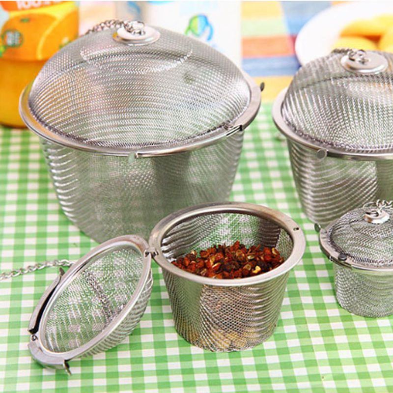 Roestvrij Staal Soep Smaak Spice Doos Mand Pekel Pot Slakken Scheiding Vergiet Theepot Koken Gereedschap